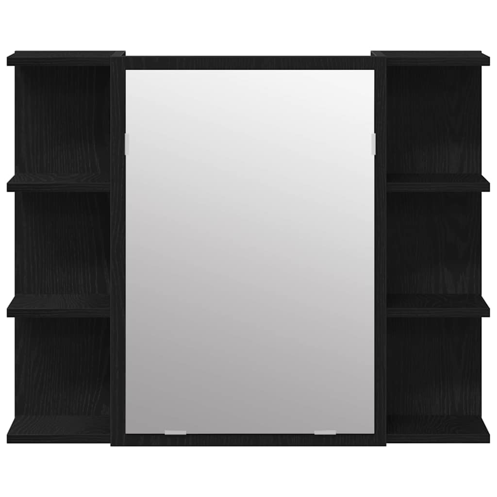 Badeværelsesmøbel sæt med hylde 3 pcs Sort 30 x 30 x 179.5 cm