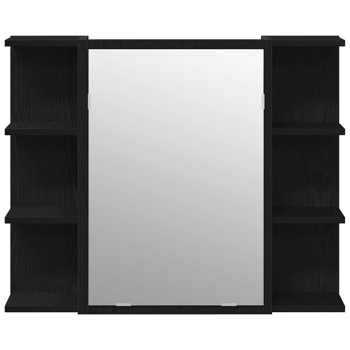 Badeværelsesmøbel sæt med hylde 3 pcs Sort 30 x 30 x 179.5 cm