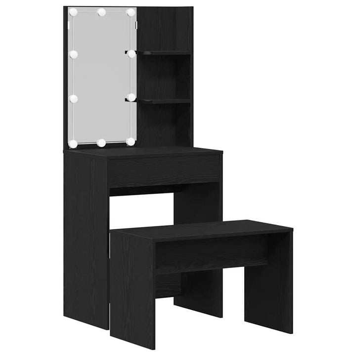 Makeupbord Sæt Sort eg 60 x 40 x 140 cm Konstrueret træ