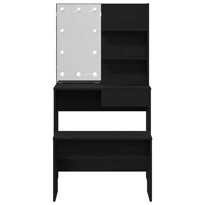 Makeupbord Sæt Sort eg 74.5 x 40 x 141 cm Konstrueret træ