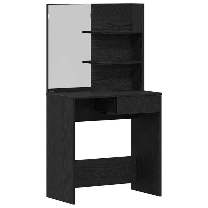 Makeupbord Sæt 2 pcs Sort eg 74.5 x 40 x 141 cm Konstrueret træ