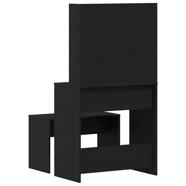 Makeupbord Sæt 2 pcs Sort eg 74.5 x 40 x 141 cm Konstrueret træ