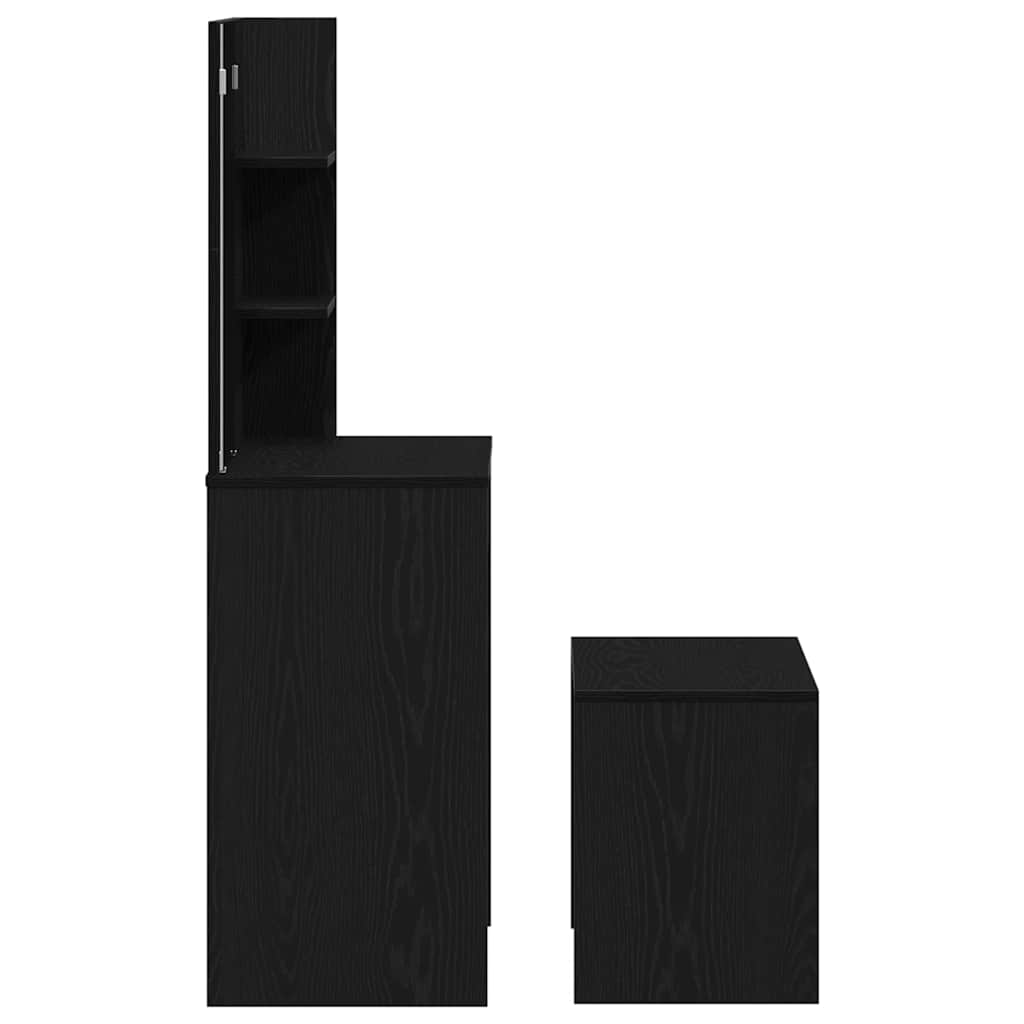 Makeupbord Sæt 2 pcs Sort eg 74.5 x 40 x 141 cm Konstrueret træ
