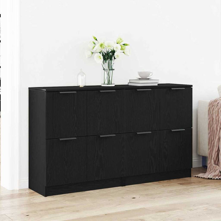 Skænk Sort eg 180 x 30 x 70 cm Konstrueret træ