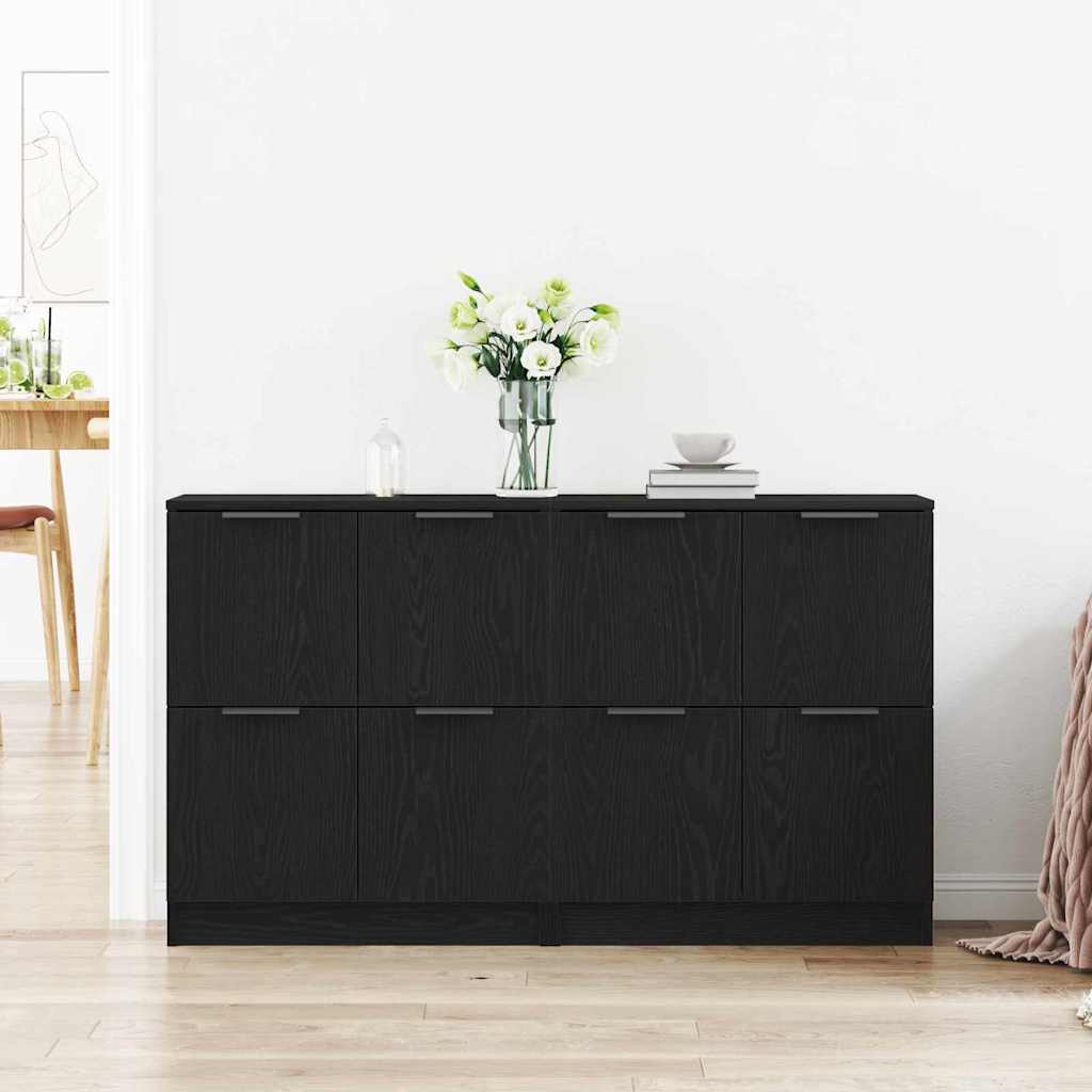 Skænk Sort eg 180 x 30 x 70 cm Konstrueret træ