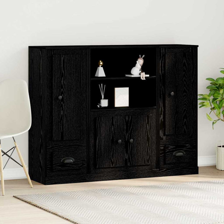 Highboard Sort eg 132 x 35,5 x 103,5 cm Konstrueret træ