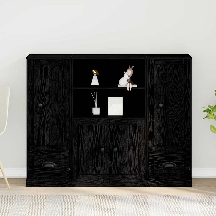 Highboard Sort eg 132 x 35,5 x 103,5 cm Konstrueret træ