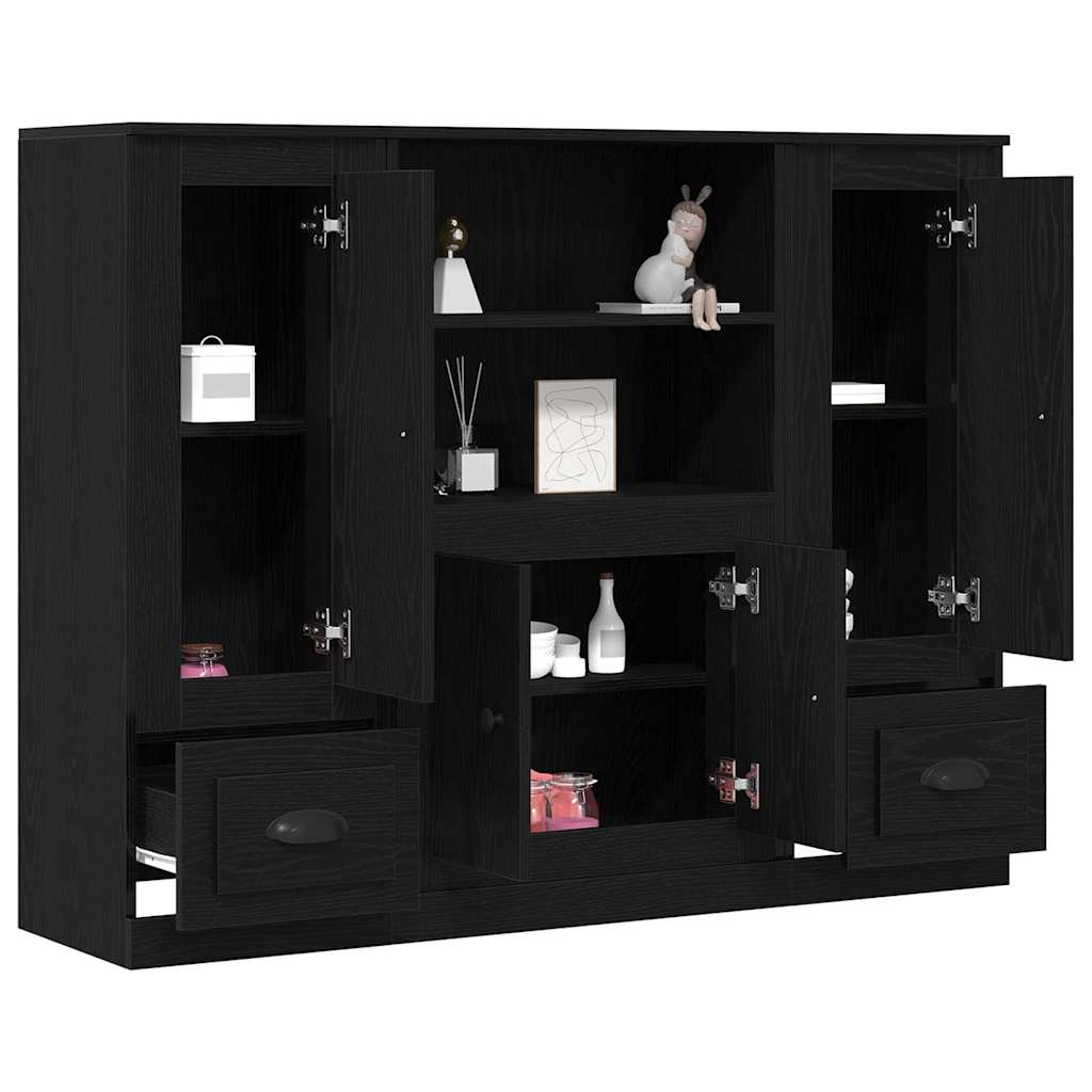 Highboard Sort eg 132 x 35,5 x 103,5 cm Konstrueret træ
