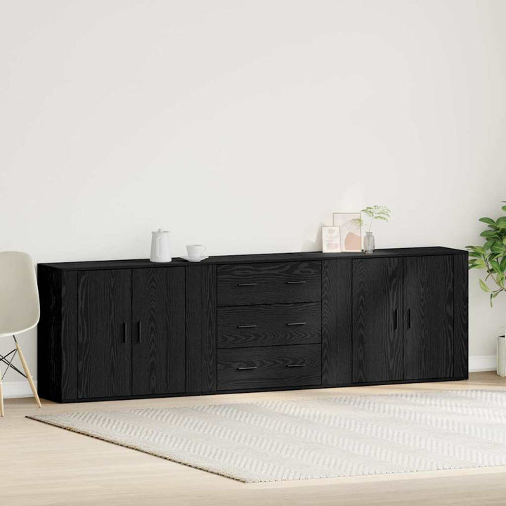 Skab med skuffe Sort eg 240 x 33 x 70 cm Konstrueret træ