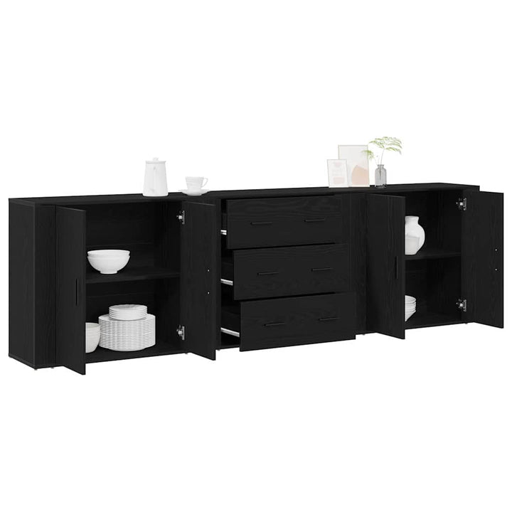 Skab med skuffe Sort eg 240 x 33 x 70 cm Konstrueret træ