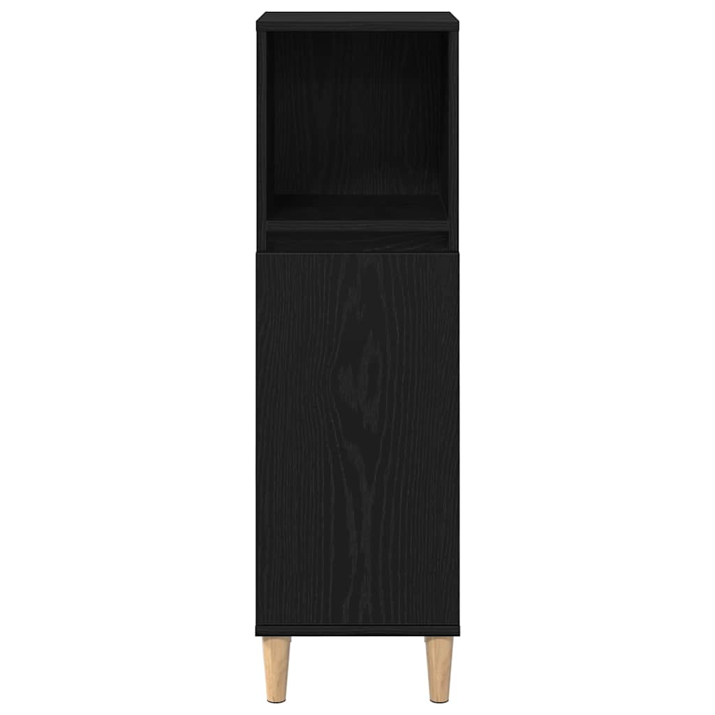 Badeværelsesmøbel sæt med skuffe 3 pcs Sort 30 x 30 x 180 cm
