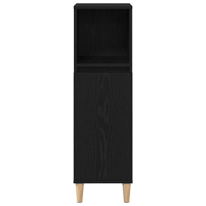 Badeværelsesmøbel sæt med skuffe 3 pcs Sort 30 x 30 x 180 cm