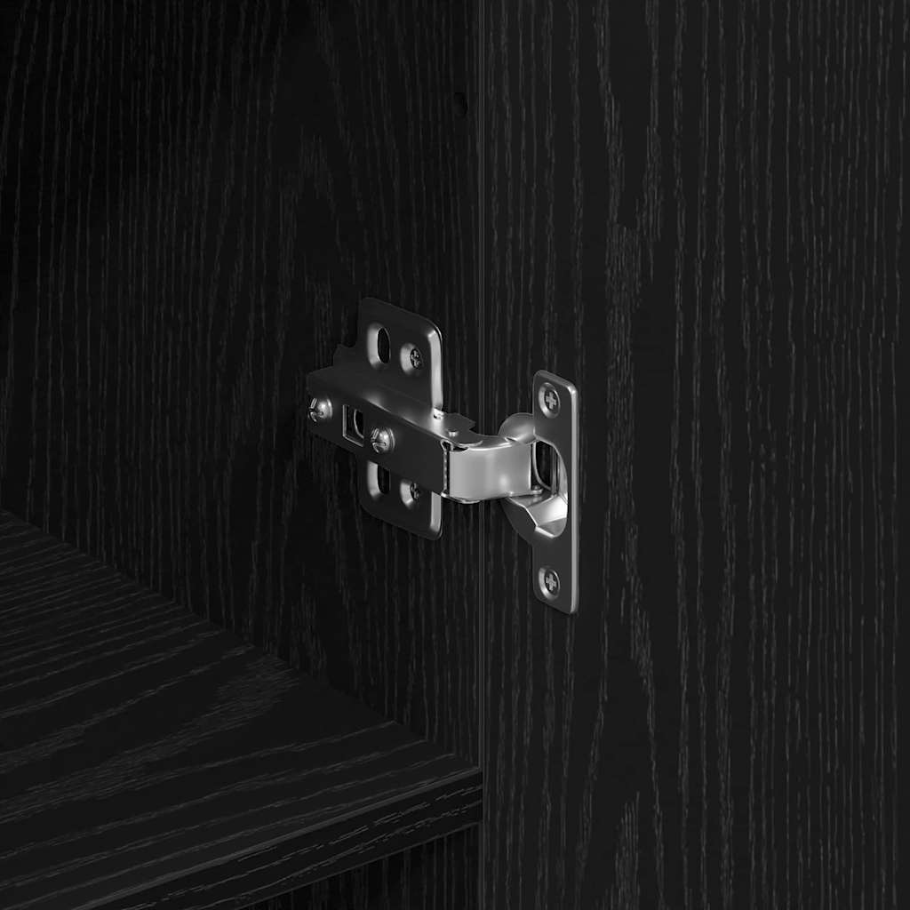 Highboard 2 pcs Sort eg 70 x 34 x 180 cm Konstrueret træ