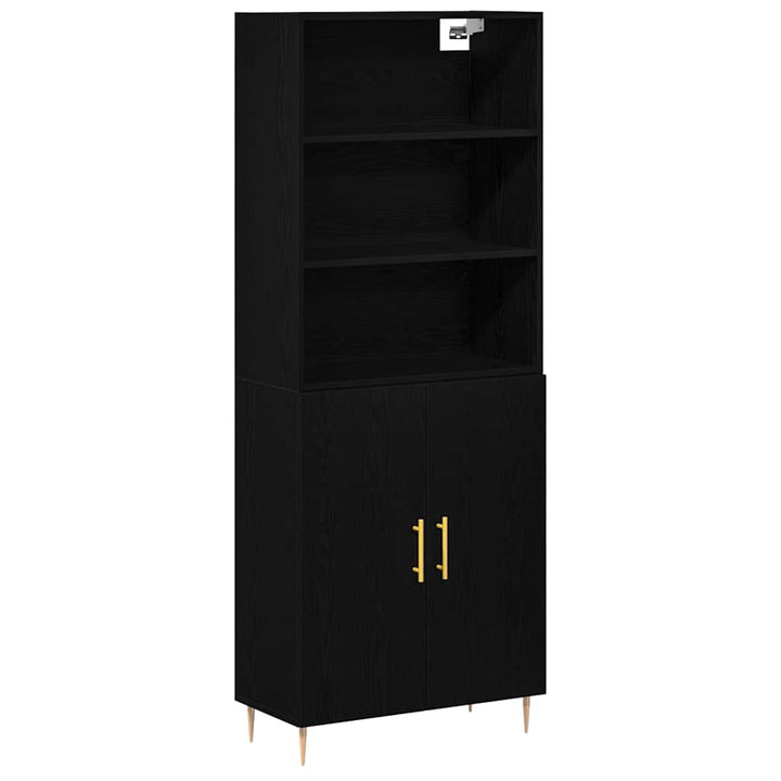 Highboard 2 pcs Sort eg 70 x 34 x 180 cm Konstrueret træ