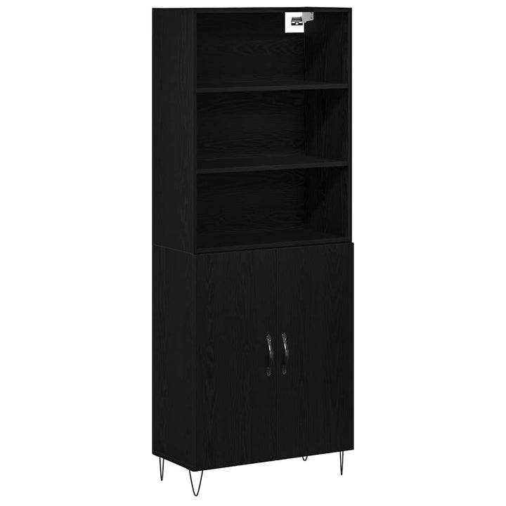 Highboard 2 pcs Sort eg 70 x 34 x 180 cm Konstrueret træ