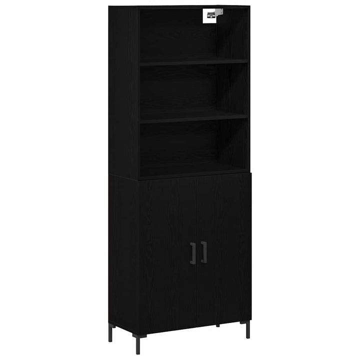 Highboard Vægmonteret Sort eg 70 x 34 x 180 cm Konstrueret træ