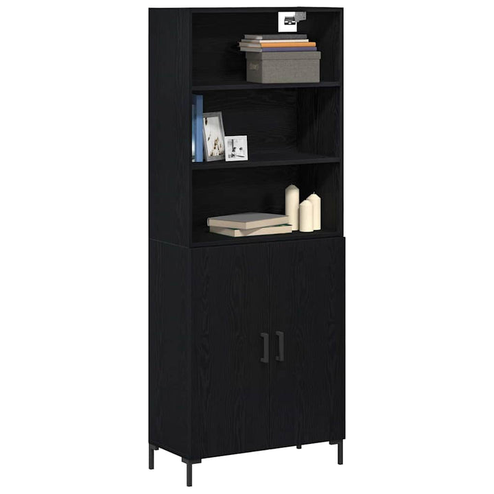Highboard Vægmonteret Sort eg 70 x 34 x 180 cm Konstrueret træ