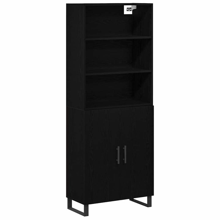 Highboard Vægmonteret Sort eg 70 x 34 x 180 cm Konstrueret træ