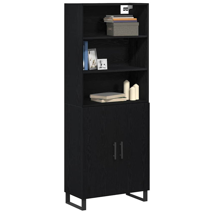 Highboard Vægmonteret Sort eg 70 x 34 x 180 cm Konstrueret træ