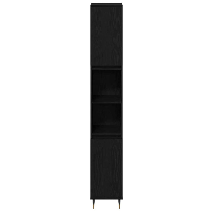 Badeværelsesmøbel-sæt med skuffe 3 pcs Sort eg 30 x 30 x 190 cm
