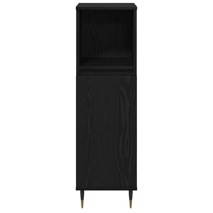 Badeværelsesmøbel Sæt med dør 3 pcs Sort eg 30 x 30 x 190 cm