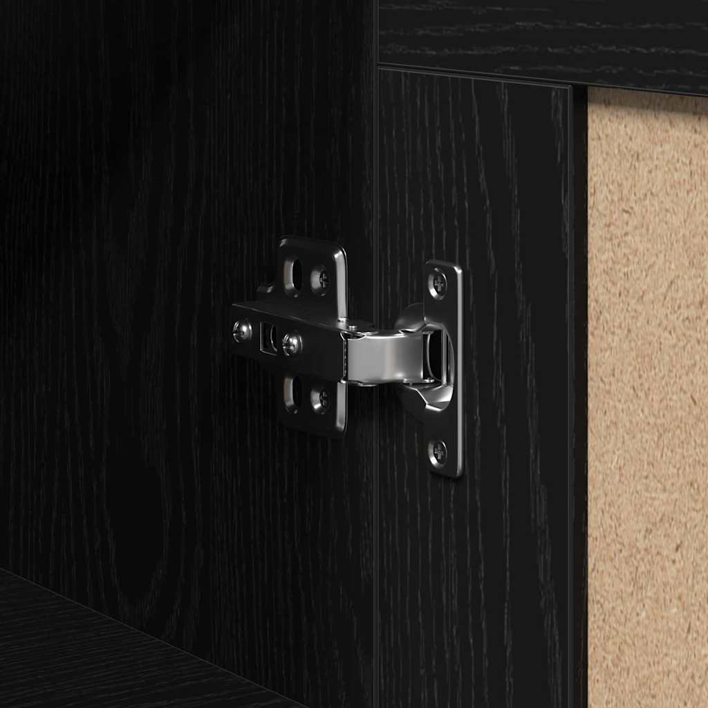 Highboard 2 pcs Sort eg 69,5 x 34 x 180 cm Konstrueret træ