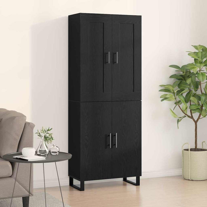 Highboard 2 pcs Sort eg 69,5 x 34 x 180 cm Konstrueret træ