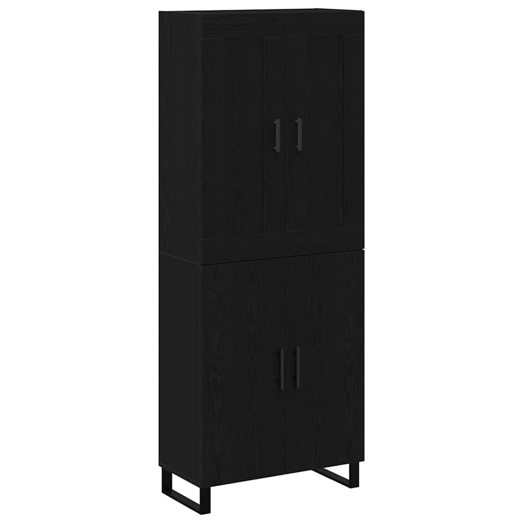 Highboard 2 pcs Sort eg 69,5 x 34 x 180 cm Konstrueret træ