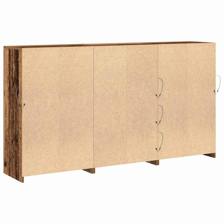 Sideboard 3 pcs Gammelt træ 202 x 37 x 100 cm Konstrueret træ
