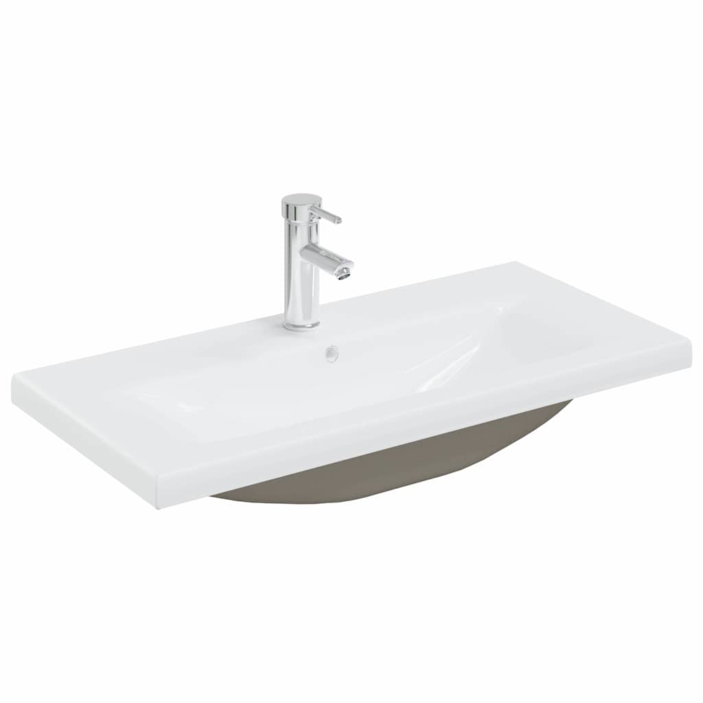 Vaskeskab med dør Sort eg 90 x 38.5 x 46 cm Konstrueret træ