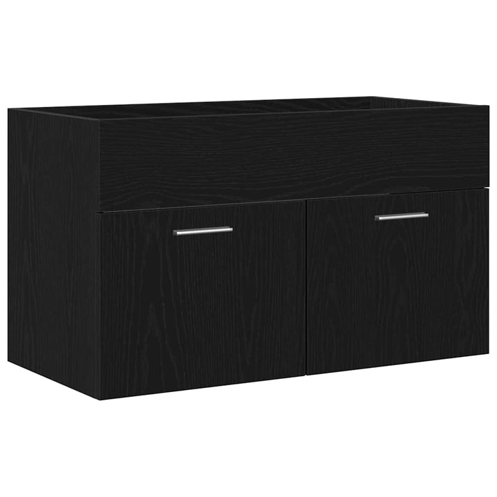 Vaskeskab med dør Sort eg 90 x 38.5 x 46 cm Konstrueret træ