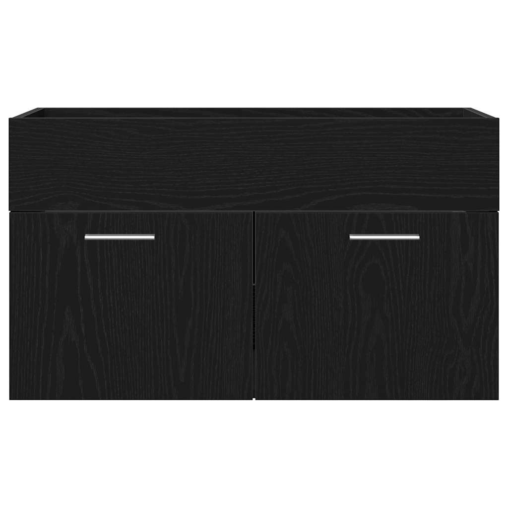 Vaskeskab med dør Sort eg 90 x 38.5 x 46 cm Konstrueret træ