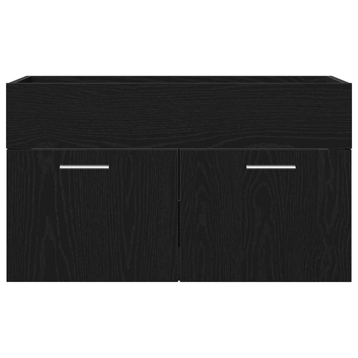 Vaskeskab med dør Sort eg 80 x 38.5 x 46 cm Konstrueret træ