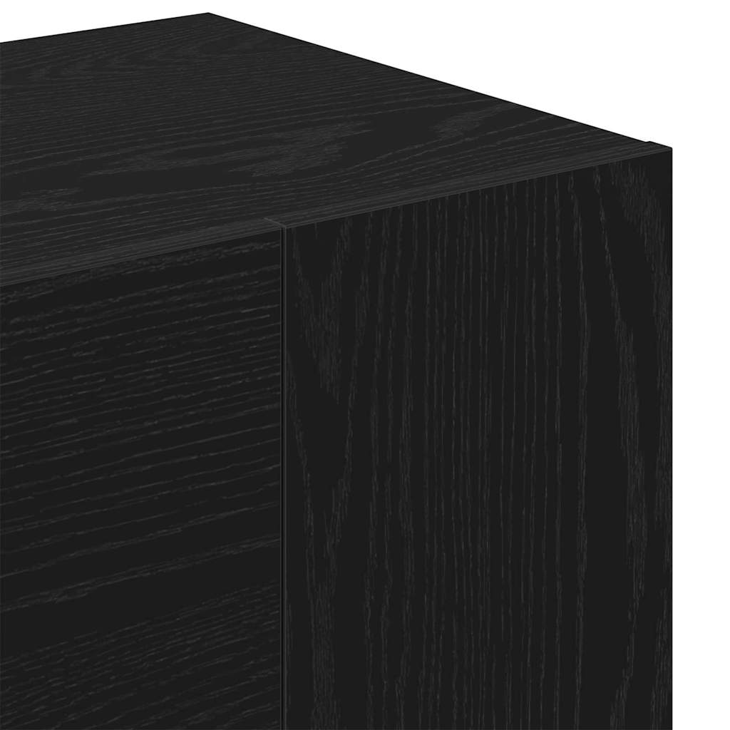 Entreskab 2 pcs Sort eg 97,5 x 37 x 99 cm Konstrueret træ