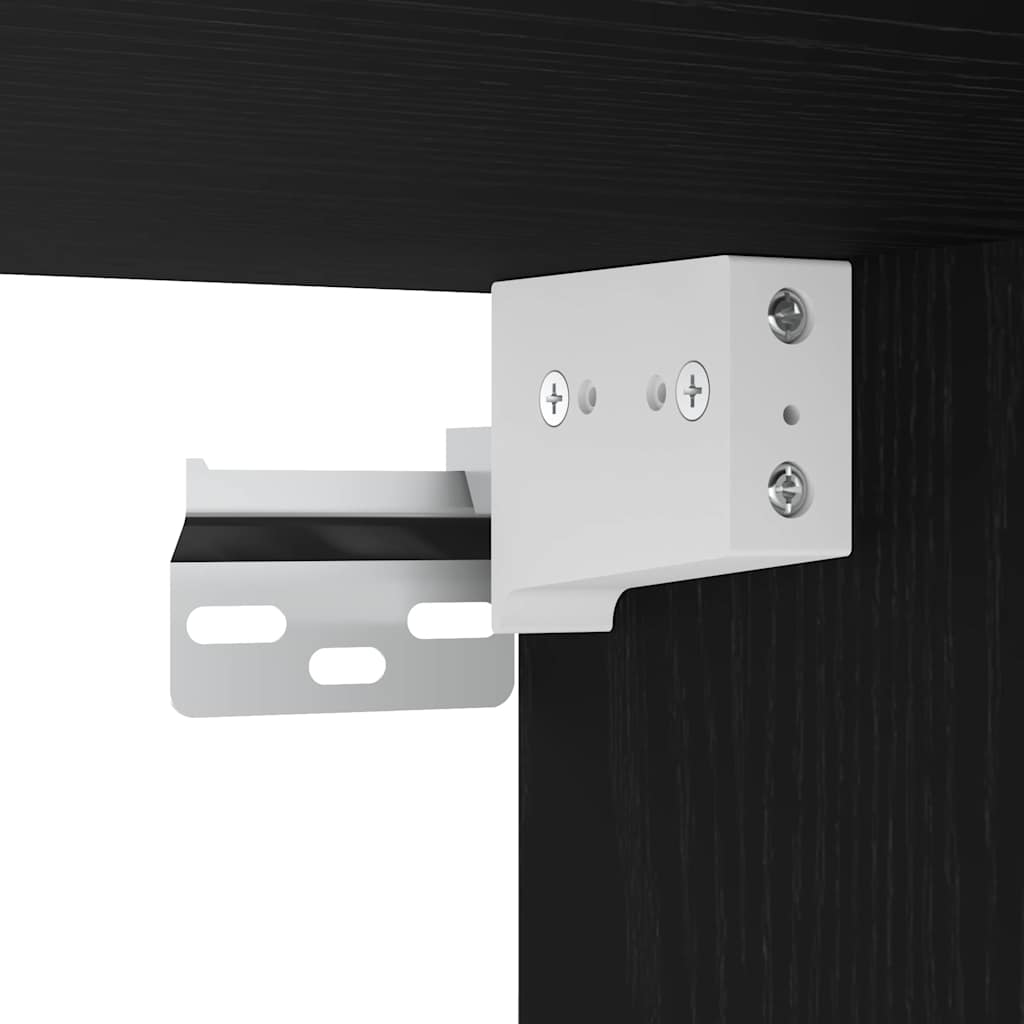 Entreskab 2 pcs Sort eg 97,5 x 37 x 99 cm Konstrueret træ
