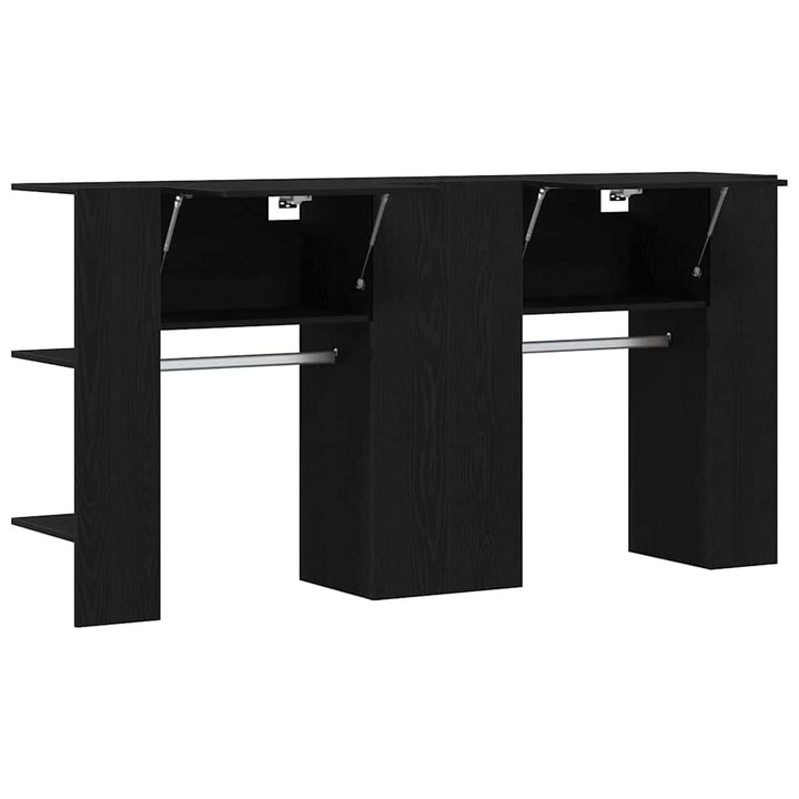 Entreskab 2 pcs Sort eg 97,5 x 37 x 99 cm Konstrueret træ