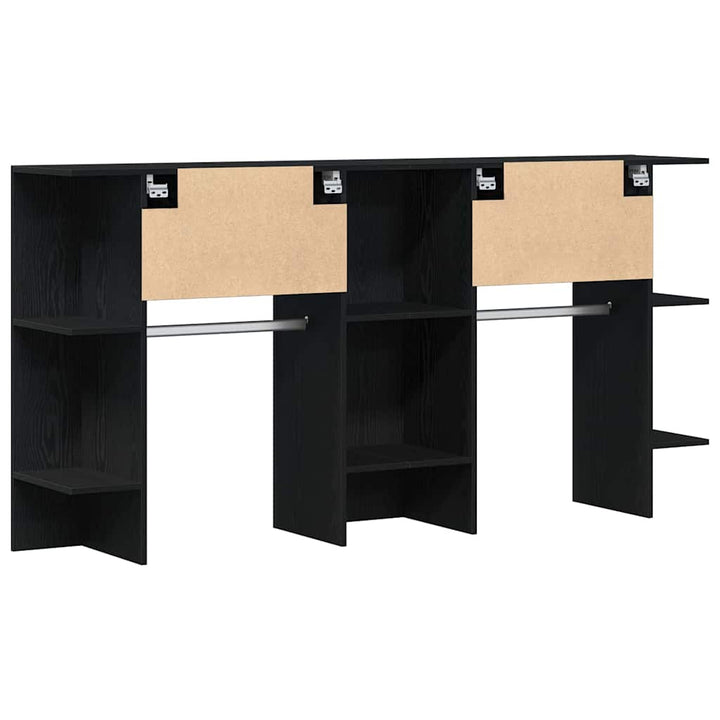 Entreskab 2 pcs Sort eg 97,5 x 37 x 99 cm Konstrueret træ