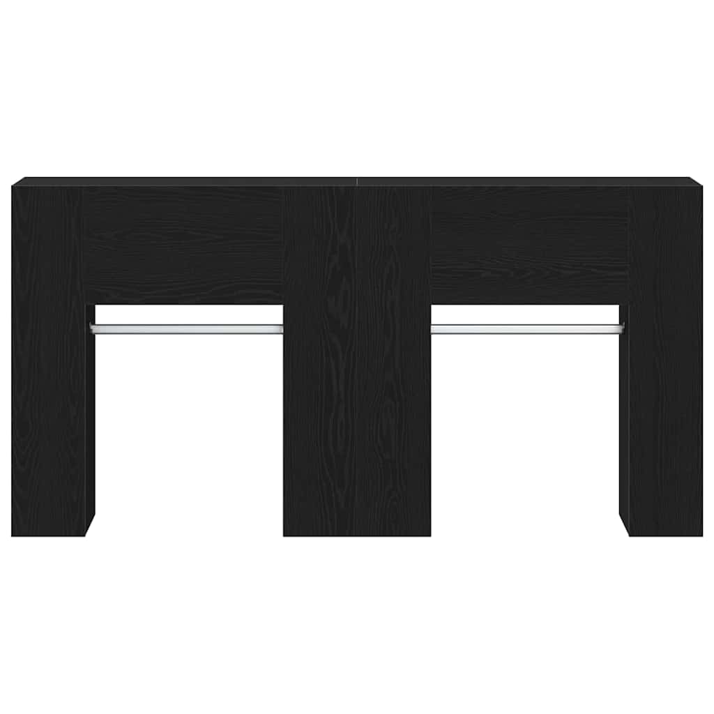 Entreskab 2 pcs Sort eg 97,5 x 37 x 99 cm Konstrueret træ