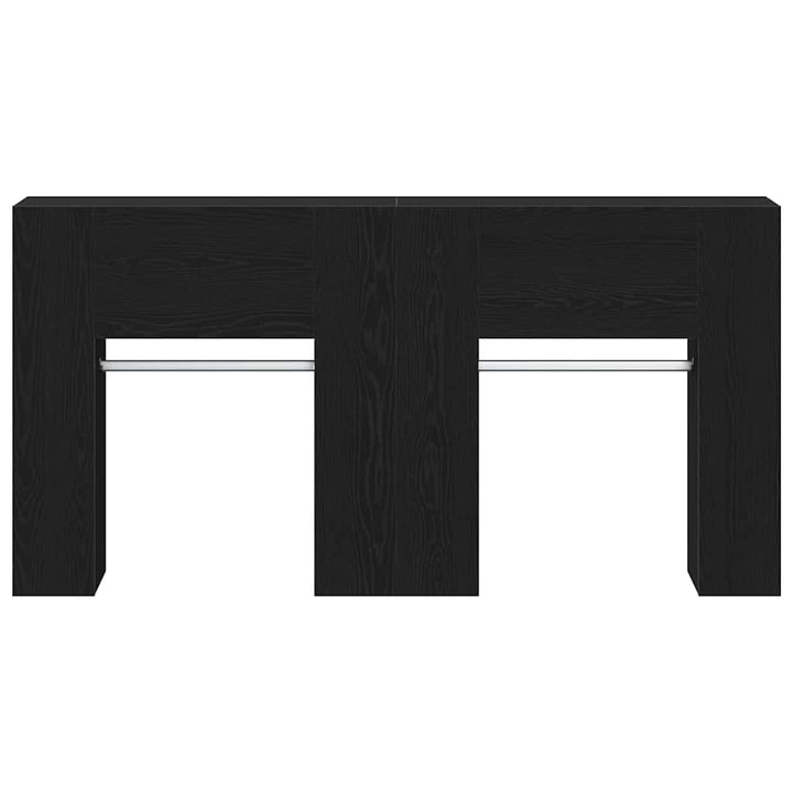 Entreskab 2 pcs Sort eg 97,5 x 37 x 99 cm Konstrueret træ