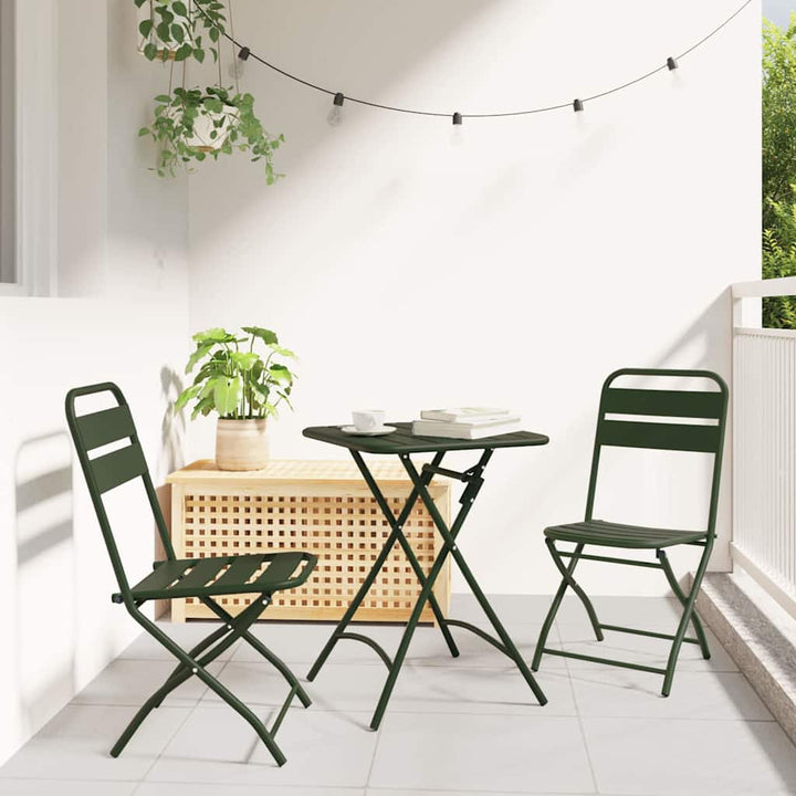 Have sammenslåelig stol 2 pcs Grøn 55 x 56.5 x 91cm Stål