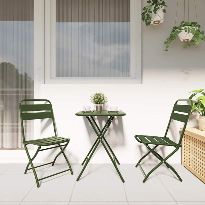 Have sammenslåelig stol 2 pcs Grøn 55 x 56.5 x 91cm Stål