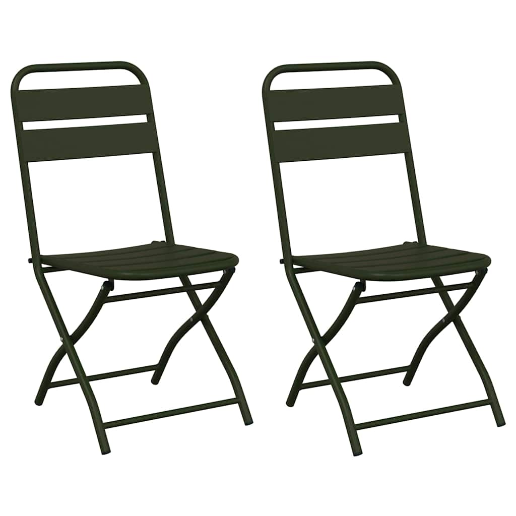 Have sammenslåelig stol 2 pcs Grøn 55 x 56.5 x 91cm Stål
