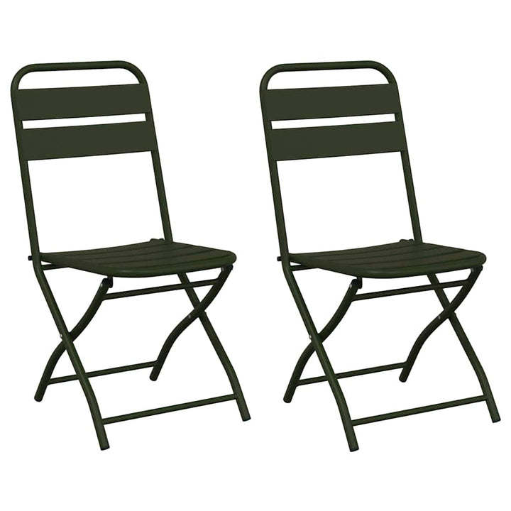 Have sammenslåelig stol 2 pcs Grøn 55 x 56.5 x 91cm Stål