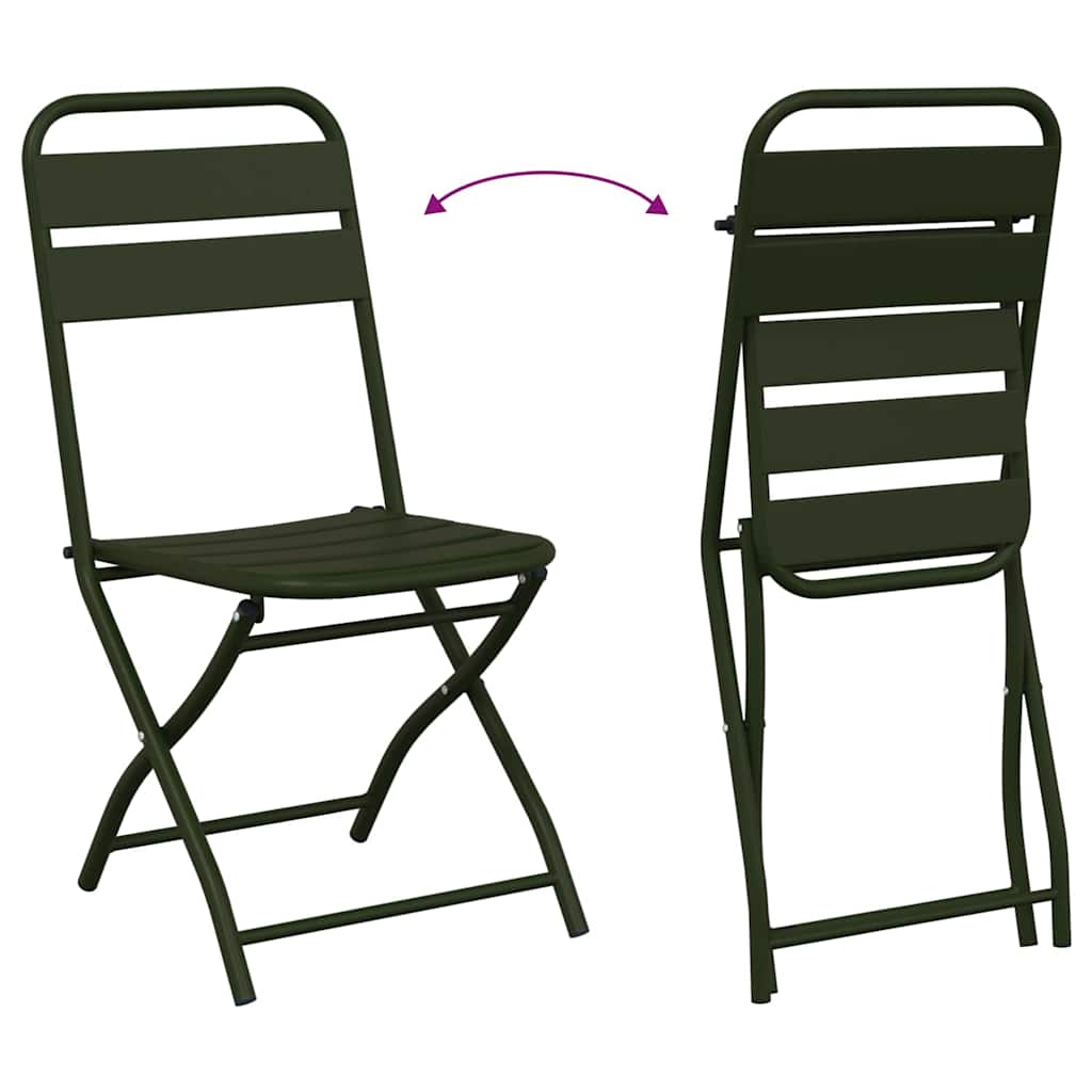 Have sammenslåelig stol 2 pcs Grøn 55 x 56.5 x 91cm Stål