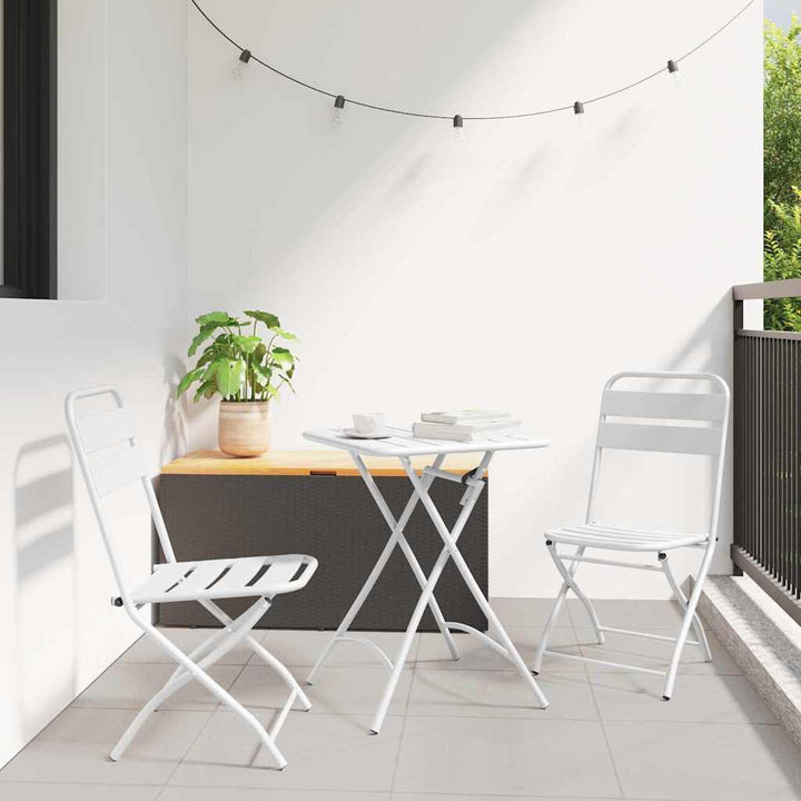 Have sammenslåelig stol 2 pcs Hvid 55 x 56.5 x 91cm Stål