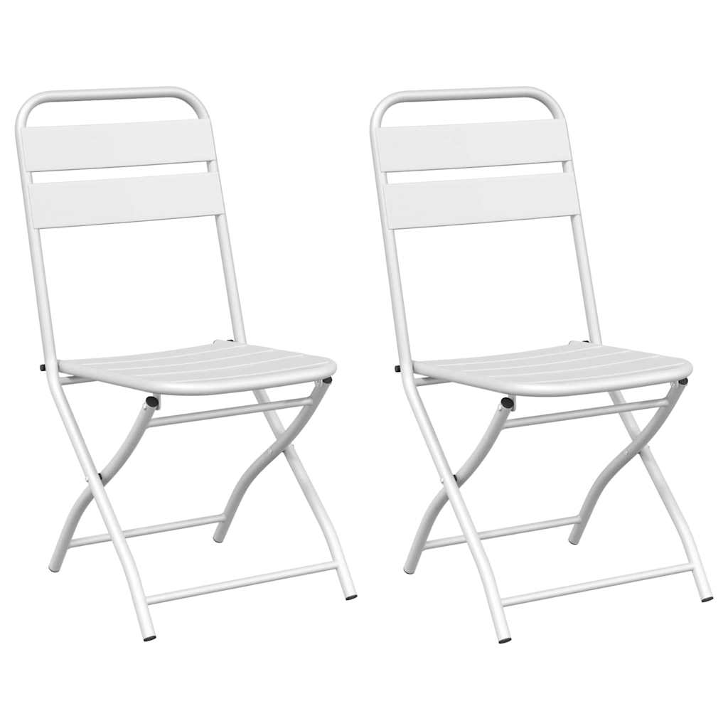Have sammenslåelig stol 2 pcs Hvid 55 x 56.5 x 91cm Stål