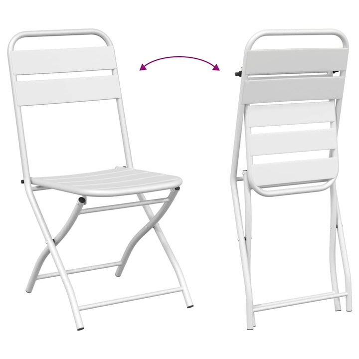 Have sammenslåelig stol 2 pcs Hvid 55 x 56.5 x 91cm Stål
