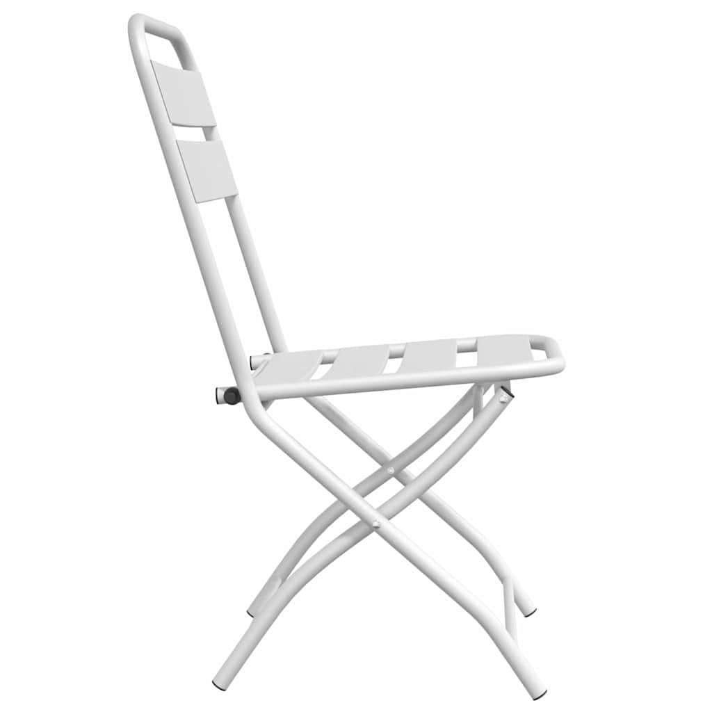 Have sammenslåelig stol 2 pcs Hvid 55 x 56.5 x 91cm Stål