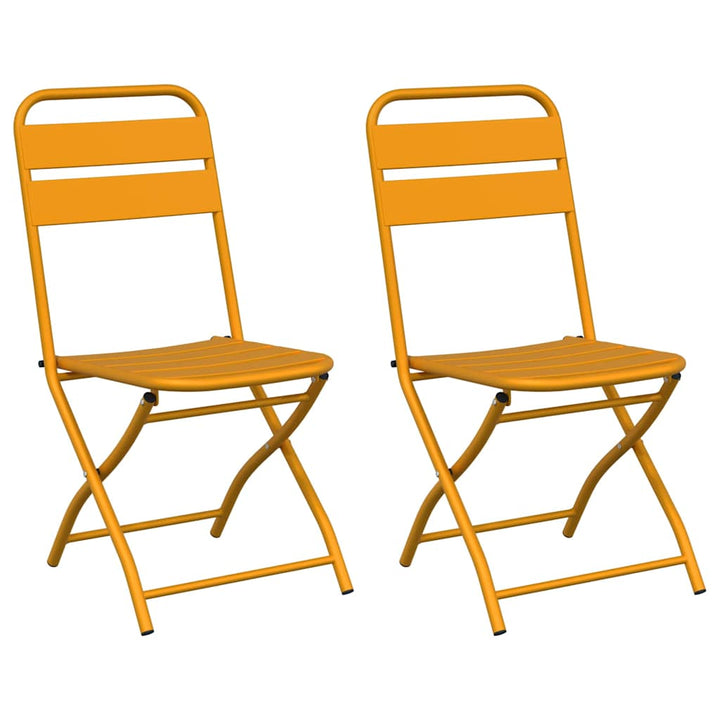 Have sammenslåelig stol 2 pcs Sennepsgul 55 x 56.5 x 91cm Stål