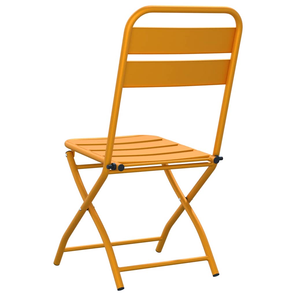 Have sammenslåelig stol 2 pcs Sennepsgul 55 x 56.5 x 91cm Stål